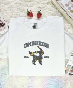 Umbreon Est 1996 Embroidered Shirt, Pokemon Embroidered Hoodie, Anime Embroidered Sweatshirt (3)