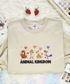 The Lion King Animal Kingdom Embroidered Shirt, Disney Characters Embroidered Hoodie, Cartoon Embroidered T-Shirt