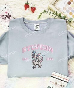 Sylveon Est 1996 Embroidered Shirt, Pokemon Embroidered Hoodie, Anime Embroidered Sweatshirt (2)