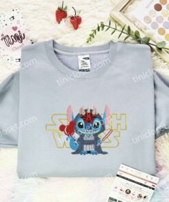 Stitch Cosplay Darth Maul Embroidered Shirt, Star Wars Movie Embroidered Hoodie, Disney Characters Embroidered Sweatshirt (3)