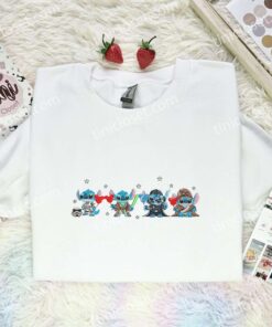 Stitch Star Wars Embroidered Shirt, Movie Embroidered Hoodie, Disney Characters Embroidered T Shirt (2)