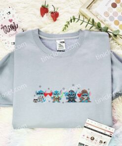 Stitch Star Wars Embroidered Shirt, Movie Embroidered Hoodie, Disney Characters Embroidered T Shirt (3)