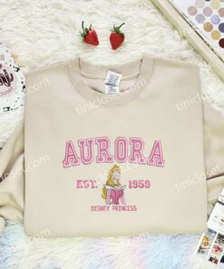 Aurora Est 1959 Embroidered Shirt, Disney Princess Embroidered Hoodie, Disney Characters Embroidered Sweatshirt (3)