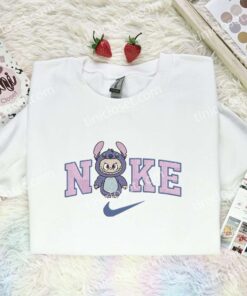 Labubu Stitch Embroidered Shirt, Art Toy Embroidered Hoodie, Best Gift Idea (1)