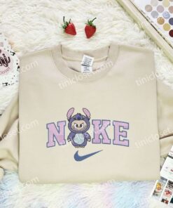 Labubu Stitch Embroidered Shirt, Art Toy Embroidered Hoodie, Best Gift Idea (3)