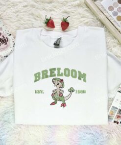 Breloom Est 1996 Embroidered Shirt, Pokemon Embroidered Hoodie, Anime Embroidered Sweatshirt (1)