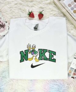 Donald Duck Butler Embroidered Shirt, Disney Characters Embroidered Hoodie, Cartoon Embroidered T Shirt (1)
