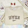 Brown Labubu Stitch Embroidered Shirt, Art Toy Embroidered Hoodie, Best Gift Idea