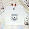 Eeyore Coquette Frame Embroidered Shirt, Disney Characters Embroidered Hoodie, Cartoon Embroidered T-Shirt