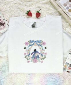 Eeyore Coquette Frame Embroidered Shirt, Disney Characters Embroidered Hoodie, Cartoon Embroidered T Shirt (1)