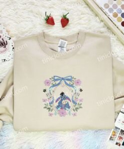 Eeyore Coquette Frame Embroidered Shirt, Disney Characters Embroidered Hoodie, Cartoon Embroidered T Shirt (3)
