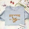 Eevee Est 1996 Embroidered Shirt, Pokemon Embroidered Hoodie, Anime Embroidered Sweatshirt