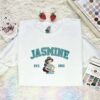 Jasmine Embroidered Shirt, Disney Princess Embroidered Hoodie, Disney Characters Embroidered T-Shirt