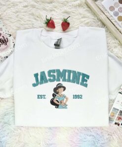 Jasmine Embroidered Shirt, Disney Princess Embroidered Hoodie, Disney Characters Embroidered T Shirt (2)