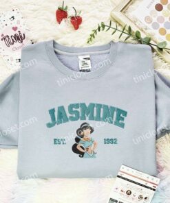 Jasmine Embroidered Shirt, Disney Princess Embroidered Hoodie, Disney Characters Embroidered T Shirt (3)