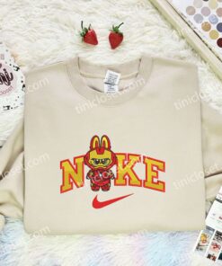 Labubu Iron Man Embroidered Shirt, Superhero Embroidered Hoodie, Cartoon Embroidered Sweatshirt (3)
