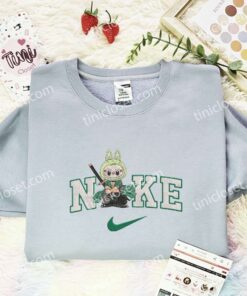 Labubu As Zoro Embroidered Shirt, One Piece Anime Embroidered Hoodie, Art Toy Embroidered T Shirt (2)
