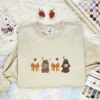 Labubu Autumn Fall Coquette Bow Embroidered Shirt, Art Toy Embroidered Hoodie, Best Gift Idea