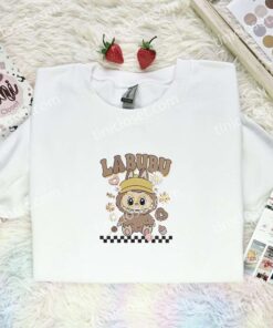 Labubu Chocolate Fluffy Monster Embroidered Shirt, Art Toy Embroidered Hoodie, Best Gift Idea (1)
