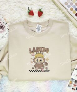 Labubu Chocolate Fluffy Monster Embroidered Shirt, Art Toy Embroidered Hoodie, Best Gift Idea (3)
