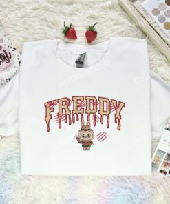 Labubu Freddy Krueger Embroidered Shirt, Art Toy Embroidered Hoodie, Halloween Embroidered T Shirt (2)