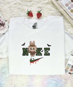 Labubu Freddy Krueger Embroidered Shirt, Art Toy Embroidered Hoodie, Halloween Embroidered T shirt (1)