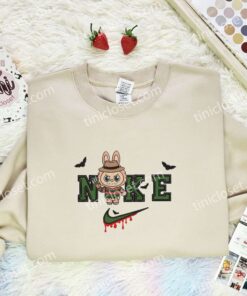 Labubu Freddy Krueger Embroidered Shirt, Art Toy Embroidered Hoodie, Halloween Embroidered T shirt (3)