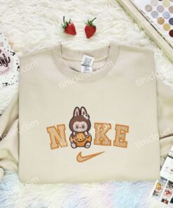 Labubu Halloween Pumpkin Embroidered Shirt, Art Toy Embroidered Hoodie, Halloween Embroidered T Shirt (3)