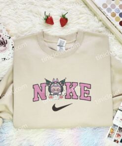 Labubu Kuromi Embroidered Shirt, Sanrio Embroidered Hoodie, Art Toy Embroidered Sweatshirt (3)