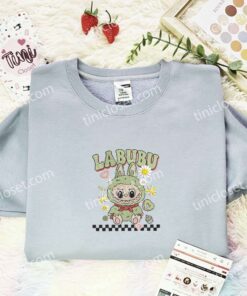 Labubu Matcha Fluffy Monster Embroidered Shirt, Art Toy Embroidered Hoodie, Best Gift Idea (2)