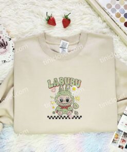 Labubu Matcha Fluffy Monster Embroidered Shirt, Art Toy Embroidered Hoodie, Best Gift Idea (3)