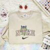 Labubu Mike Wazowski Embroidered Shirt, Monster Inc Embroidered Hoodie, Art Toy Embroidered Sweatshirt