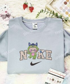 Labubu Mike Wazowski Embroidered Shirt, Monster Inc Embroidered Hoodie, Art Toy Embroidered Sweatshirt (3)
