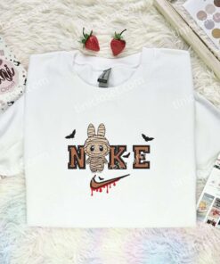 Labubu Mummy Embroidered Shirt, Art Toy Embroidered Hoodie, Halloween Embroidered T Shirt (1)