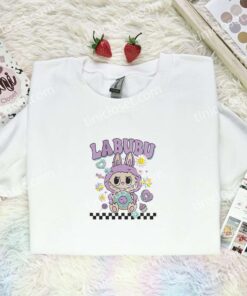 Labubu Taro Fluffy Monster Embroidered Shirt, Art Toy Embroidered Hoodie, Best Gift Idea (1)