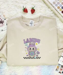 Labubu Taro Fluffy Monster Embroidered Shirt, Art Toy Embroidered Hoodie, Best Gift Idea (3)
