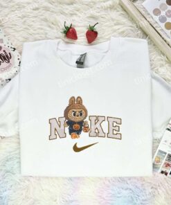 Labubu Trick Or Treat Embroidered Shirt, Art Toy Embroidered Hoodie, Halloween Embroidered T Shirt (1)
