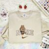 Labubu Trick Or Treat Embroidered Shirt, Art Toy Embroidered Hoodie, Halloween Embroidered T-Shirt