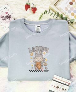 Labubu Vanilla Fluffy Monster Embroidered Shirt, Art Toy Embroidered Hoodie, Best Gift Idea (2)