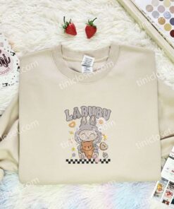 Labubu Vanilla Fluffy Monster Embroidered Shirt, Art Toy Embroidered Hoodie, Best Gift Idea (3)