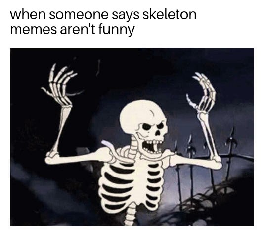 The earlier meaning of skeleton was rather sobering.