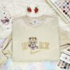 Labubu Meowth Embroidered Shirt, Pokemon Anime Embroidered Hoodie, Cartoon Embroidered Sweatshirt