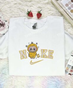 Labubu Psyduck Embroidered Shirt, Pokemon Anime Embroidered Hoodie, Cartoon Embroidered Sweatshirt (1)
