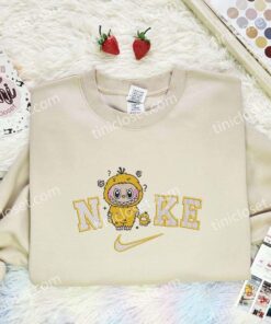 Labubu Psyduck Embroidered Shirt, Pokemon Anime Embroidered Hoodie, Cartoon Embroidered Sweatshirt (3)