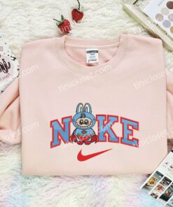 Labubu Superman Embroidered Shirt, Superhero Embroidered Hoodie, Cartoon Embroidered Sweatshirt (2)