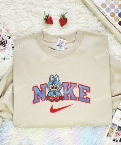 Labubu Superman Embroidered Shirt, Superhero Embroidered Hoodie, Cartoon Embroidered Sweatshirt (3)