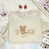 Labubu Teddiursa Embroidered Shirt, Pokemon Anime Embroidered Hoodie, Cartoon Embroidered Sweatshirt