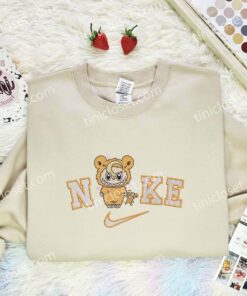 Labubu Teddiursa Embroidered Shirt, Pokemon Anime Embroidered Hoodie, Cartoon Embroidered Sweatshirt (1)