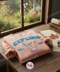 Espeon Embroidered Sweatshirt, Vintage Pokemon Collegiate Crewneck, Est. 1996 Eeveelution Pullover 2 Espeon Embroidered Sweatshirt, Vintage Pokemon Collegiate Crewneck, Est. 1996 Eeveelution Pullover (2)