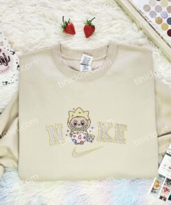 Labubu Togepi Embroidered Shirt, Pokemon Anime Embroidered Hoodie, Cartoon Embroidered Sweatshirt